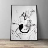 drawings, watercolors, aesthetic, figurative, landscape, portraiture, botany, nature, black, grey, white, charcoal, ink, paper, watercolor, decorative, houses, interior, interior-design, mountains, scenery, Buy original high quality art. Paintings, drawings, limited edition prints & posters by talented artists.