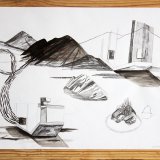drawings, geometric, landscape, architecture, nature, patterns, black, grey, white, artliner, charcoal, pencils, buildings, scenery, Buy original high quality art. Paintings, drawings, limited edition prints & posters by talented artists.