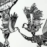 Eagles. An original illustration by artist Marianne Stenberg. illustration. Expressive modern art. animals. talented artists, online art gallery.