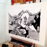 Eagles. An original illustration by artist Marianne Stenberg. illustration. Expressive modern art. animals. talented artists, online art gallery.