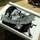 illustrations. Eagle, Indian, birds, Expressive modern art. animals. talented artists, online art gallery.