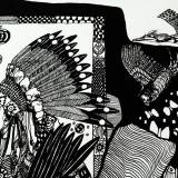 illustrations. Eagle, Indian, birds, Expressive modern art. animals. talented artists, online art gallery.