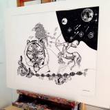 illustration. Expressive modern art. animals. talented artists, online art gallery.