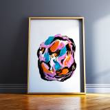 posters-prints, giclee-print, abstract, colorful, graphical, illustrative, botany, movement, patterns, black, blue, orange, purple, ink, paper, abstract-forms, beautiful, contemporary-art, danish, decorative, design, interior, interior-design, modern, modern-art, nordic, romantic, scandinavien, Buy original high quality art. Paintings, drawings, limited edition prints & posters by talented artists.