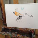 Gravity is not an option - 40 x 29 cm. An original illustration by Marianne Stenberg illustrations perfect for home home decor, original art, gift idea, galleries, talented artists, illustrators Collage on display in the frame