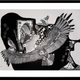 illustrations. Eagle, Indian, birds, Expressive modern art. animals. talented artists, online art gallery.