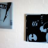 A Japanese Home 14 - 50 x 50 cm. Plastic on plastic. An original painting by artist Thomas Dausell. abstract painting with bold colors, online art gallery