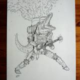 guitar, crocodile, smoke, illustrations and drawings, art, art gallery, gallery, funny drawing, street art, pop culture, inspiration,