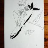 Koala - 29,7 x 42 cm., A3. An original illustration by Rune Alexandersen.  The drawing is done on thick acid-free permanent paper. The drawing is not framed. aircraft, koala bear, illustrations and drawings, art, art gallery, gallery, funny drawing, street art, pop culture, inspiration,