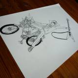 moped, guitar, bike, illustrations and drawings, art, art gallery, gallery, funny drawing, street art, pop culture, inspiration,