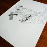 T-Rex - 29,7 x 42 cm., A3. An original illustration by Rune Alexandersen.  The drawing is done on thick acid-free permanent paper. The drawing is not framed.