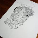 Tjernobill - 29,7 x 42 cm., A3. An original illustration by Rune Alexandersen. power station chimney, illustrations and drawings, art, art gallery, gallery, funny drawing, street art, pop culture, inspiration