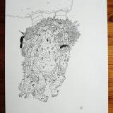 Tjernobill - 29,7 x 42 cm., A3. An original illustration by Rune Alexandersen. power station chimney, illustrations and drawings, art, art gallery, gallery, funny drawing, street art, pop culture, inspiration