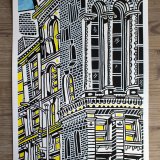 Little Brooklyn | Posters-prints, Giclee-print | Mormor | Beauton Art Gallery posters-prints, giclee-print, family-friendly, figurative, graphical, illustrative, architecture, cartoons, moods, sky, black, blue, grey, white, yellow, ink, paper, architectural, beautiful, buildings, cities, contemporary-art, copenhagen, danish, decorative, design, interior, interior-design, modern, nordic, posters, prints, scandinavien, street-art, streets, Buy original high quality art. Paintings, drawings, limited edition prints & posters by talented artists.