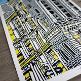 Little Brooklyn | Posters-prints, Giclee-print | Mormor | Beauton Art Gallery posters-prints, giclee-print, family-friendly, figurative, graphical, illustrative, architecture, cartoons, moods, sky, black, blue, grey, white, yellow, ink, paper, architectural, beautiful, buildings, cities, contemporary-art, copenhagen, danish, decorative, design, interior, interior-design, modern, nordic, posters, prints, scandinavien, street-art, streets, Buy original high quality art. Paintings, drawings, limited edition prints & posters by talented artists.