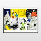 posters-prints, giclee-print, colorful, illustrative, pop, everyday life, movement, people, black, green, grey, red, ink, paper, contemporary-art, dance, danish, design, drinks, female, interior, interior-design, modern, modern-art, nordic, party, scandinavien, Buy original high quality art. Paintings, drawings, limited edition prints & posters by talented artists.
