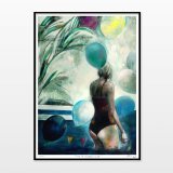 posters-prints, giclee-print, aesthetic, colorful, figurative, graphical, illustrative, landscape, portraiture, bodies, nature, oceans, people, sky, blue, green, turquoise, yellow, ink, paper, beach, beautiful, danish, decorative, design, female, interior, interior-design, nordic, posters, pretty, scandinavien, sea, summer, women, Buy original high quality art. Paintings, drawings, limited edition prints & posters by talented artists.