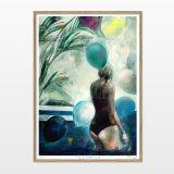 posters-prints, giclee-print, aesthetic, colorful, figurative, graphical, illustrative, landscape, portraiture, bodies, nature, oceans, people, sky, blue, green, turquoise, yellow, ink, paper, beach, beautiful, danish, decorative, design, female, interior, interior-design, nordic, posters, pretty, scandinavien, sea, summer, women, Buy original high quality art. Paintings, drawings, limited edition prints & posters by talented artists.