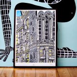 Brooklyn ldt | Posters-prints, Giclee-print | Mormor | Beauton Art Gallery posters-prints, giclee-print, family-friendly, graphical, illustrative, pop, architecture, cartoons, humor, moods, black, white, ink, paper, buildings, cities, contemporary-art, copenhagen, danish, decorative, design, interior, interior-design, modern, modern-art, nordic, scandinavien, Buy original high quality art. Paintings, drawings, limited edition prints & posters by talented artists.