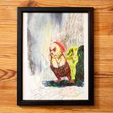 drawings, animal, family-friendly, illustrative, cartoons, humor, pets, wildlife, green, grey, red, yellow, crayons, paper, marker, pencils, watercolor, amusing, birds, decorative, interior, interior-design, sketch, Buy original high quality art. Paintings, drawings, limited edition prints & posters by talented artists.