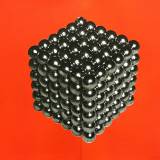 Magnetic cube blue - 140 x 100 cm. Limited edition linocut print by Marta Banaszak MAGNETIC CUBE linocut_orange