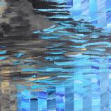 bridge water streaks blue colors abstract paintings galleries artists art decor