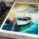 posters-prints, giclee-print, expressive, figurative, geometric, graphical, movement, nature, oceans, sailing, sky, transportation, beige, blue, green, purple, ink, paper, atmosphere, beach, beautiful, boats, contemporary-art, copenhagen, expressionism, interior, interior-design, modern-art, nordic, outdoors, scandinavien, summer, sun, symbolic, travel, water, Buy original high quality art. Paintings, drawings, limited edition prints & posters by talented artists.