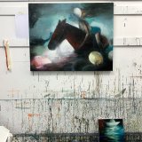 paintings, expressive, figurative, graphical, surrealistic, bodies, livestock, oceans, people, sexuality, blue, brown, pink, yellow, acrylic, charcoal, cotton-canvas, oil, spray-paint, beach, beautiful, contemporary-art, copenhagen, dark, expressionism, fantasy, female, girls, horses, icons, interior, interior-design, modern-art, nordic, scandinavien, sea, shapes, silhouette, symbolic, water, women, Buy original high quality art. Paintings, drawings, limited edition prints & posters by talented artists.