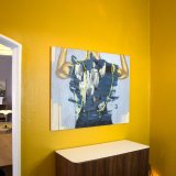 Forward I | Paintings | Rose Marie Brøgger | Beauton Art Gallery paintings, abstract, aesthetic, expressive, portraiture, bodies, movement, people, beige, black, blue, grey, acrylic, cotton-canvas, abstract-forms, interior, interior-design, modern, modern-art, women, Buy original high quality art. Paintings, drawings, limited edition prints & posters by talented artists.