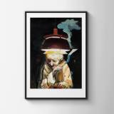 The Miracle Under My Lamp | Posters-prints, Giclee-print | Marck Fink | Beauton Art Gallery posters-prints, giclee-print, figurative, portraiture, everyday life, moods, people, beige, black, yellow, ink, paper, beautiful, expressionism, interior, interior-design, love, posters, romantic, Buy original high quality art. Paintings, drawings, limited edition prints & posters by talented artists.