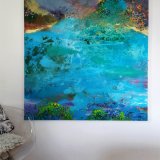 The Valley of Forgotten Dreams | Paintings | Agnieszka Zawisza | Beauton Art Gallery paintings, abstract, colorful, expressive, graphical, landscape, botany, nature, sky, blue, green, purple, turquoise, flax-canvas, oil, abstract-forms, atmosphere, beautiful, contemporary-art, danish, decorative, design, flowers, interior, interior-design, modern, modern-art, mountains, plants, vibrant, vivid, Buy original high quality art. Paintings, drawings, limited edition prints & posters by talented artists.