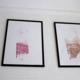 art-prints, gliceé, expressive, geometric, architecture, blue, white, ink, paper, abstract-forms, architectural, buildings, expressionism, Buy original high quality art. Paintings, drawings, limited edition prints & posters by talented artists.