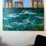 paintings, colorful, expressive, figurative, landscape, architecture, nature, blue, green, orange, acrylic, flax-canvas, buildings, expressionism, scenery, time, vivid, Buy original high quality art. Paintings, drawings, limited edition prints & posters by talented artists.