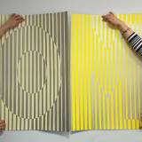 OM Red - 140 x 100 cm. Limited edition linocut print by Marta Banaszak OM linocut_scale