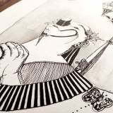 posters-prints, giclee-print, aesthetic, expressive, figurative, illustrative, monochrome, moods, people, black, grey, white, ink, paper, calligraphy, contemporary-art, danish, decorative, design, interior, interior-design, modern, modern-art, nordic, scandinavien, Buy original high quality art. Paintings, drawings, limited edition prints & posters by talented artists.
