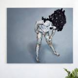 paintings, figurative, children, everyday life, people, black, blue, grey, white, acrylic, cotton-canvas, contemporary-art, danish, decorative, design, interior, interior-design, kids, modern, modern-art, scandinavien, Buy original high quality art. Paintings, drawings, limited edition prints & posters by talented artists.