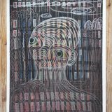 drawings, aesthetic, colorful, expressive, figurative, minimalistic, bodies, patterns, people, black, pastel, red, violet, crayons, paper, contemporary-art, faces, interior, interior-design, modern, modern-art, tranquil, weird, Buy original high quality art. Paintings, drawings, limited edition prints & posters by talented artists.