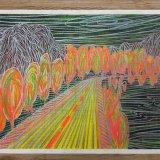drawings, colorful, landscape, minimalistic, nature, patterns, black, orange, yellow, paper, other-mediums, contemporary-art, natural, tranquil, Buy original high quality art. Paintings, drawings, limited edition prints & posters by talented artists.