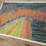 drawings, colorful, landscape, minimalistic, nature, patterns, black, orange, yellow, paper, other-mediums, contemporary-art, natural, tranquil, Buy original high quality art. Paintings, drawings, limited edition prints & posters by talented artists.