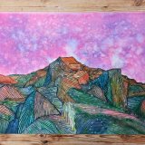 watercolor-paintings, colorful, figurative, landscape, nature, sky, pink, violet, paper, watercolor, contemporary-art, natural, tranquil, Buy original high quality art. Paintings, drawings, limited edition prints & posters by talented artists.