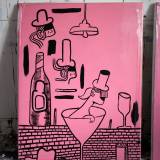 Pink Party #2 | Paintings | Mormor | Beauton Art Gallery paintings, figurative, pop, portraiture, still-life, bodies, everyday life, humor, black, pink, acrylic, cotton-canvas, amusing, contemporary-art, danish, decorative, design, food, interior, interior-design, love, modern, modern-art, nordic, scandinavien, street-art, Buy original high quality art. Paintings, drawings, limited edition prints & posters by talented artists.