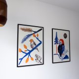 giclee-print, aesthetic, family-friendly, figurative, illustrative, animals, botany, nature, blue, orange, ink, paper, beautiful, birds, contemporary-art, cute, danish, decorative, design, interior, interior-design, modern, modern-art, nordic, pretty, scandinavien, trees, Buy original high quality art. Paintings, drawings, limited edition prints & posters by talented artists.