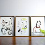 posters-prints, giclee-print, figurative, graphical, portraiture, bodies, botany, nature, black, brown, green, white, ink, paper, beautiful, clothes, danish, decorative, design, faces, female, interior, interior-design, nordic, scandinavien, women, Buy original high quality art. Paintings, drawings, limited edition prints & posters by talented artists.