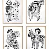 art-prints, linocuts, engravings, animal, family-friendly, figurative, graphical, portraiture, bodies, cartoons, humor, pets, black, white, acrylic, ink, paper, amusing, copenhagen, cute, danish, decorative, design, dogs, female, interior, interior-design, nordic, scandinavien, women, Buy original high quality art. Paintings, drawings, limited edition prints & posters by talented artists.