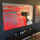 Untitled #1 | Paintings | Agnieszka Zawisza | Beauton Art Gallery paintings, abstract, geometric, graphical, patterns, blue, grey, red, cotton-canvas, oil, abstract-forms, atmosphere, contemporary-art, danish, design, interior, interior-design, modern, modern-art, nordic, pop-art, scandinavien, Buy original high quality art. Paintings, drawings, limited edition prints & posters by talented artists.