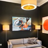 paintings, aesthetic, colorful, geometric, surrealistic, moods, science, sky, orange, pastel, pink, acrylic, cotton-canvas, abstract-forms, atmosphere, beautiful, contemporary-art, copenhagen, modern, modern-art, nordic, outer-space, scandinavien, symbolic, symmetry, tranquil, vibrant, Buy original high quality art. Paintings, drawings, limited edition prints & posters by talented artists.