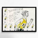Running Man | Posters-prints, Giclee-print | Louise Bech Pedersen | Beauton Art Gallery posters-prints, giclee-print, figurative, illustrative, pop, portraiture, bodies, movement, sport, white, yellow, ink, paper, amusing, copenhagen, danish, decorative, design, interior, interior-design, men, nordic, scandinavien, Buy original high quality art. Paintings, drawings, limited edition prints & posters by talented artists.