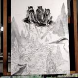 drawings, aesthetic, animals, landscape, surrealistic, botany, nature, pets, black, grey, white, paper, pencils, scenery, trees, water, wild-animals, Buy original high quality art. Paintings, drawings, limited edition prints & posters by talented artists.