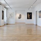 The Great Licking red - 140 x 100 cm. Limited edition linocut print by Marta Banaszak THE GREAT LICKING linocut_Doctorate exhibition