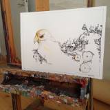 strong and expressive art illustrations and drawings, talented Danish illustrator